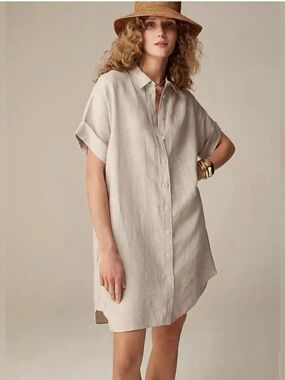 J. Crew Capitaine Shirt Dress in 100% Linen Flax Women’s large